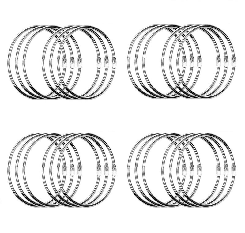 Simetufy 3 Inch Binder Rings, 24 Pcs Metal Office Shcool Notebook Rings Bluk, Large - Image 1